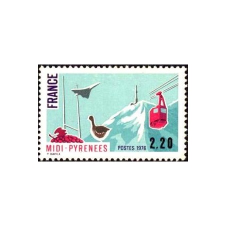 Timbre France Yvert No 1866 Région Midi-Pyrénées