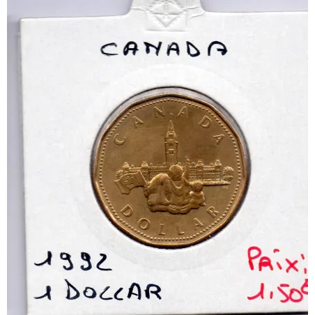 Canada 1 dollar 1992 Sup, KM 218 pièce de monnaie