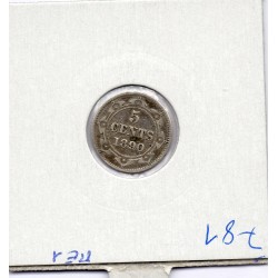 Terre Neuve 5 cents 1890 TTB, KM 2 pièce de monnaie