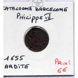 Catalogne Ardite Philippe IV 1655 B, KM 21 pièce de monnaie