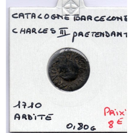 Catalogne Ardite Charles III 1710 TB, KM 45 pièce de monnaie