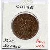 Chine 10 cash 1920 TB, KM Y310 pièce de monnaie