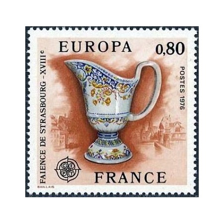 Timbre France Yvert No 1877 Europa, faience de Strasbourg