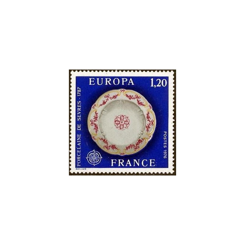 Timbre France Yvert No 1878 Europa, porcelaine de Sèvres