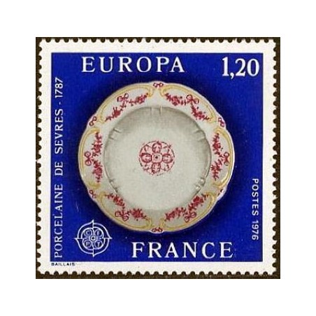 Timbre France Yvert No 1878 Europa, porcelaine de Sèvres