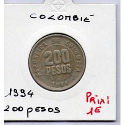 Colombie 200 pesos 1994 TTB, KM 287 pièce de monnaie