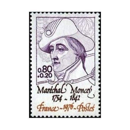 Timbre France Yvert No 1880 Maréchal Moncey