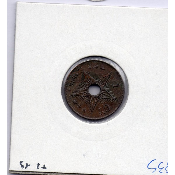 Congo Libre 1 centime 1888 Sup, KM 1 pièce de monnaie