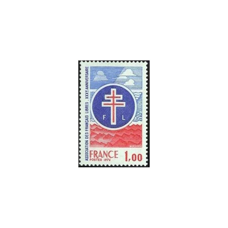 Timbre France Yvert No 1885 Association des Français libres