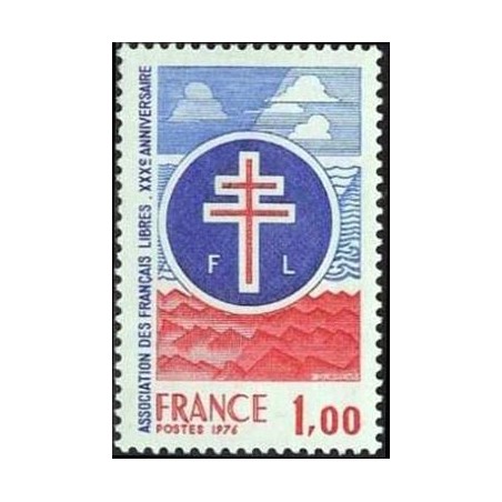 Timbre France Yvert No 1885 Association des Français libres