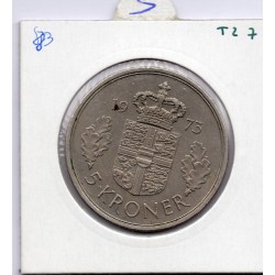 Danemark 5 kroner 1973 Sup, KM 863 pièce de monnaie