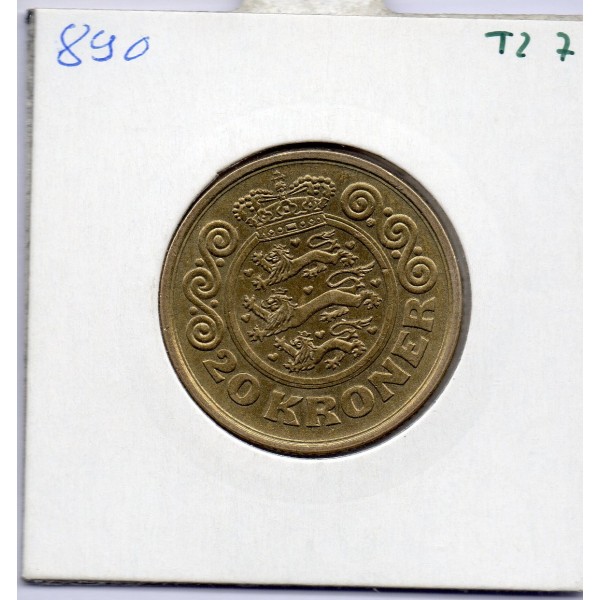 Danemark 20 kroner 1990 Sup, KM.871 Margrethe II