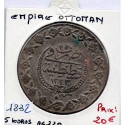 Empire Ottoman 5 Kurus 1223 AH an 25 - 1832 TTB, KM 591 pièce de monnaie