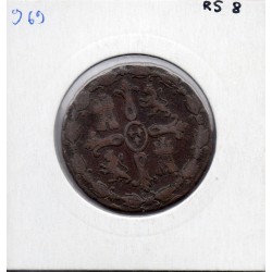 Espagne 8 maravedis 1827 J Jubia, KM 502 pièce de monnaie