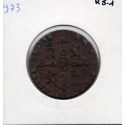 Espagne 8 maravedis 1843 Jubia TTB, KM 531.2 pièce de monnaie