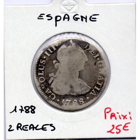 Espagne 2 reales 1788 B, KM 412 pièce de monnaie