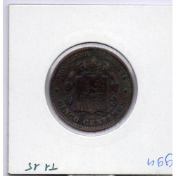 Espagne 5 centimos 1879 TB, KM 674 pièce de monnaie