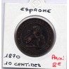 Espagne 10 centimos 1870 TTB, KM 663 pièce de monnaie