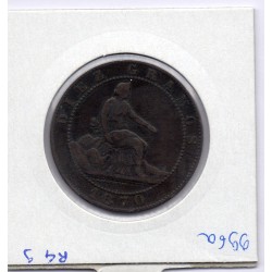 Espagne 10 centimos 1870 TB, KM 663 pièce de monnaie
