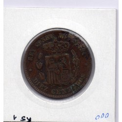Espagne 10 centimos 1879 TB, KM 675 pièce de monnaie