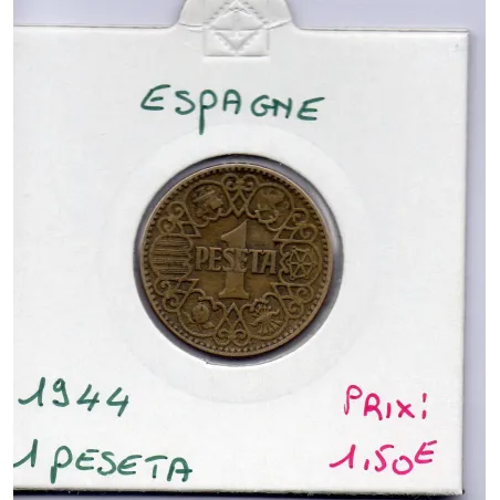 Espagne 1 peseta 1944 TTB, KM 767 pièce de monnaie