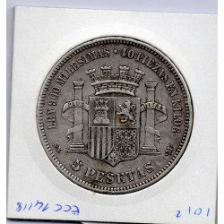 Espagne 5 pesetas 1870 TTB, KM 655 pièce de monnaie