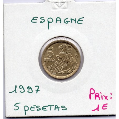 Espagne 5 pesetas 1997 Sup, KM 981 pièce de monnaie