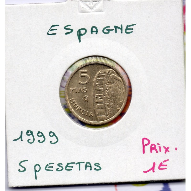 Espagne 5 pesetas 1999 Sup, KM 1008 pièce de monnaie