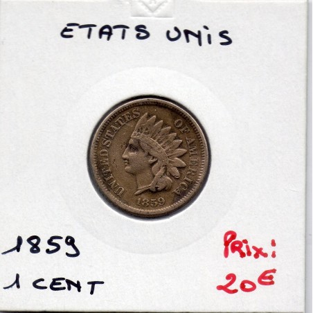Etats Unis 1 cent 1859 TTB-, KM 87 pièce de monnaie