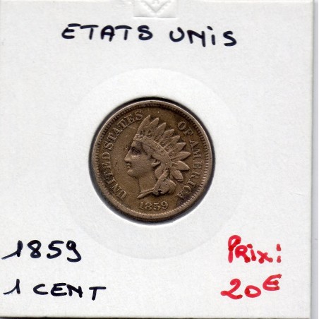 Etats Unis 1 cent 1859 TTB-, KM 87 pièce de monnaie