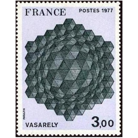 Timbre France Yvert No 1924 Vasarely, Hommage à l'hexagone