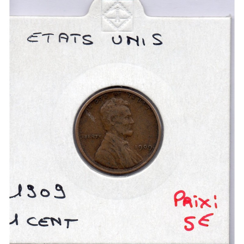 Etats Unis 1 cent 1909 TTB, KM 132 pièce de monnaie