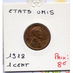 Etats Unis 1 cent 1918 Sup, KM 132 pièce de monnaie