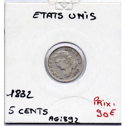 Etats Unis 5 cents 1832 TTB, KM 47 pièce de monnaie