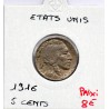 Etats Unis 5 cents 1916 TTB, KM 134 pièce de monnaie