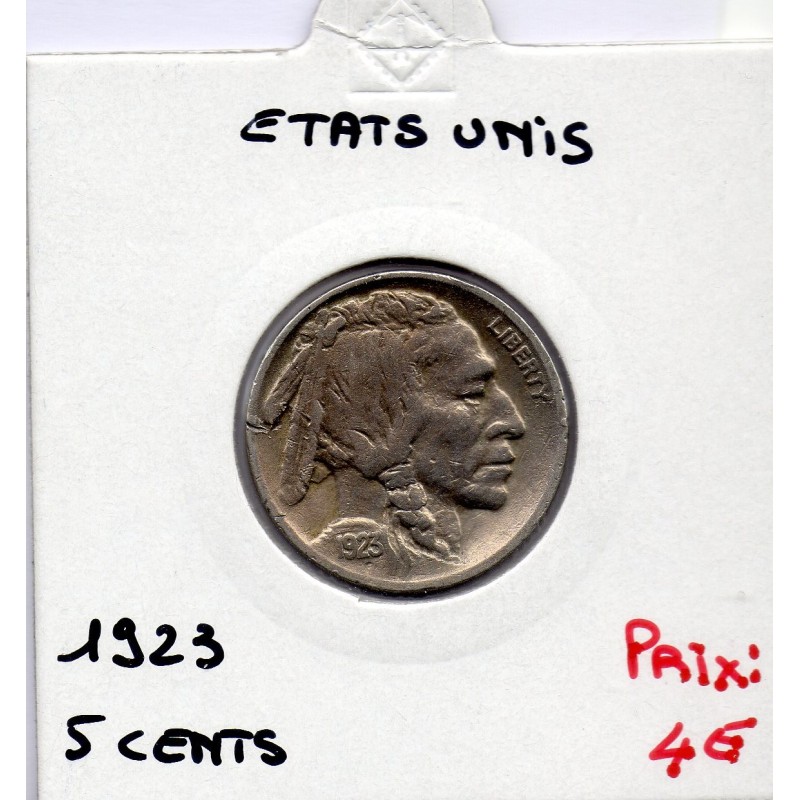 Etats Unis 5 cents 1923 TTB, KM 134 pièce de monnaie