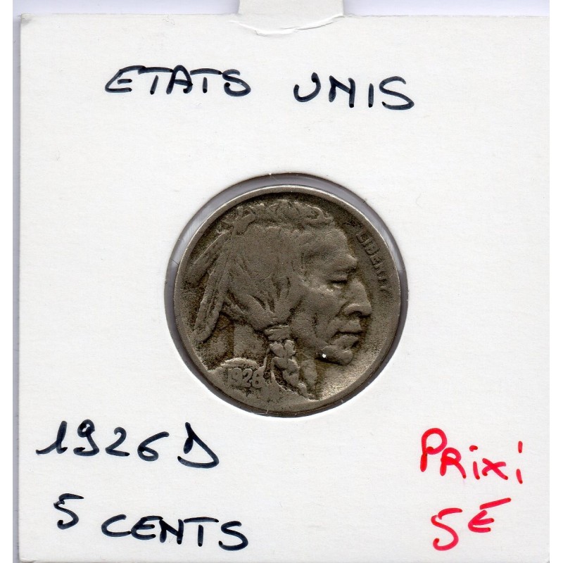 Etats Unis 5 cents 1926 D TB, KM 134 pièce de monnaie