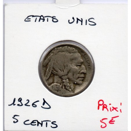 Etats Unis 5 cents 1926 D TB, KM 134 pièce de monnaie