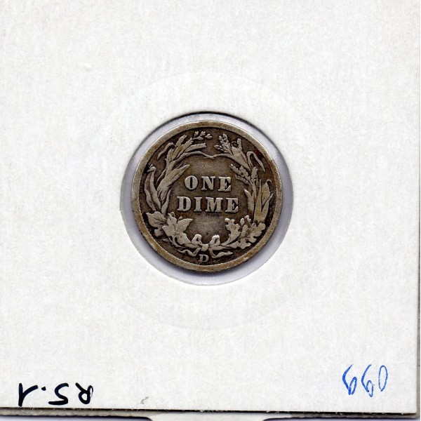 Etats Unis dime 1908 D  TB, KM 113 pièce de monnaie