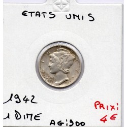 Etats Unis dime 1942 TTB, KM 140 pièce de monnaie