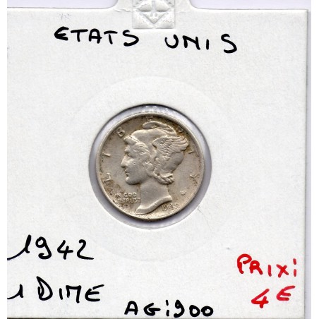 Etats Unis dime 1942 TTB, KM 140 pièce de monnaie