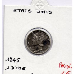 Etats Unis dime 1945 TTB+, KM 140 pièce de monnaie