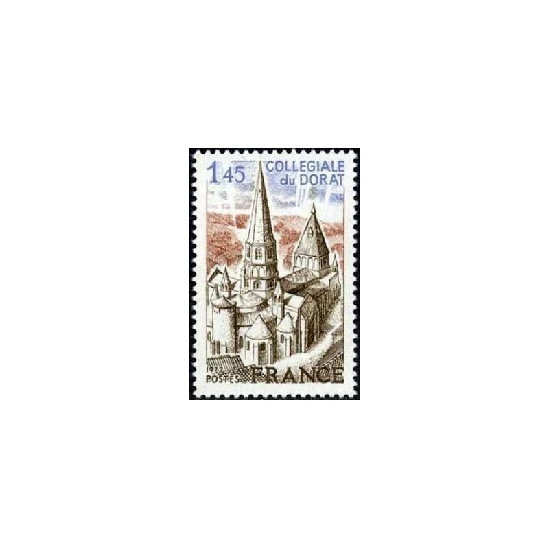 Timbre France Yvert No 1937 Collégiale de Dorat