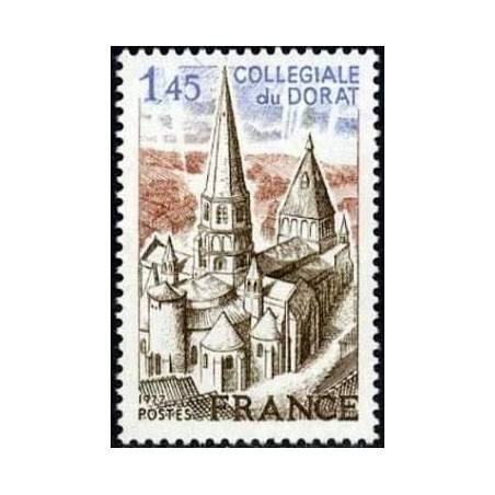 Timbre France Yvert No 1937 Collégiale de Dorat