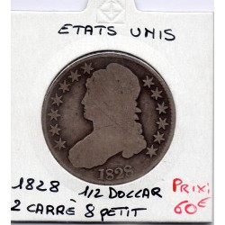 Etats Unis 1/2 Dollar 1828 B, KM 37 pièce de monnaie