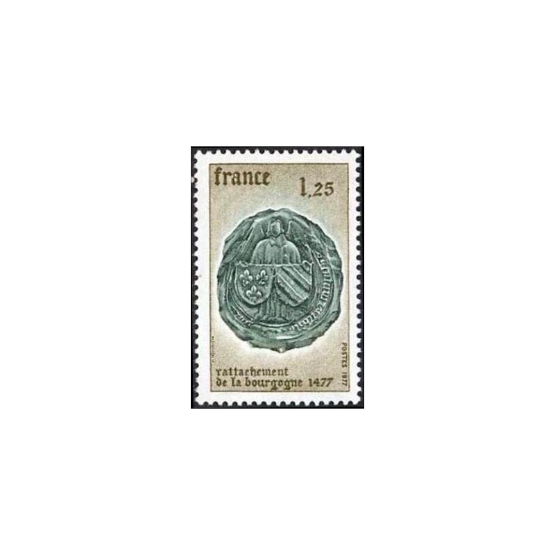 Timbre France Yvert No 1944 Rattachement de la Bourgogne, 5e centenaire