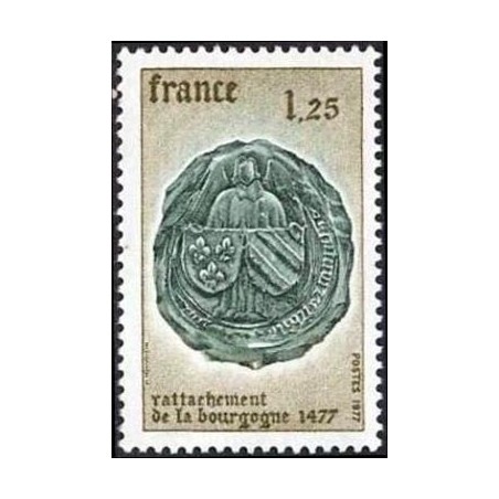Timbre France Yvert No 1944 Rattachement de la Bourgogne, 5e centenaire