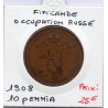 Finlande 10 pennia 1908 TTB, KM 14 pièce de monnaie