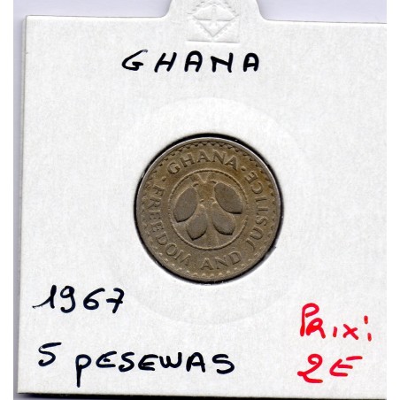 Ghana 5 pesewas 1967 TTB, KM 15 pièce de monnaie