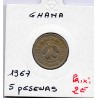 Ghana 5 pesewas 1967 TTB, KM 15 pièce de monnaie